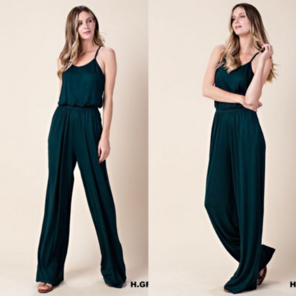 011 Boho Criss Cross Pocket Jumpsuit - Picture 2 of 2